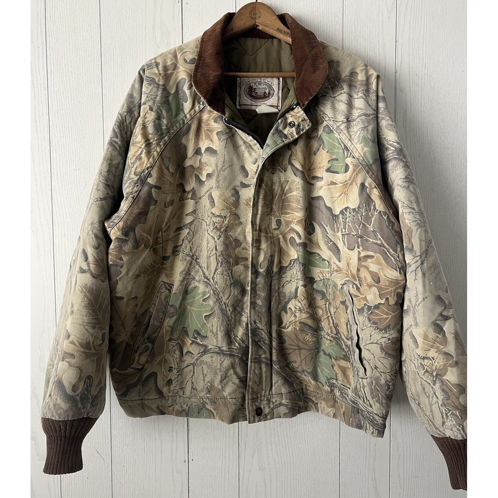 Vintage Walls Advantage Camo Hunting Jacket Men XL FADED Corduroy Collar Quilted